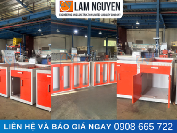  Bàn Giao Bàn Thí Nghiệm Và Tủ Treo Tường Cho Phòng Sạch Thực Phẩm