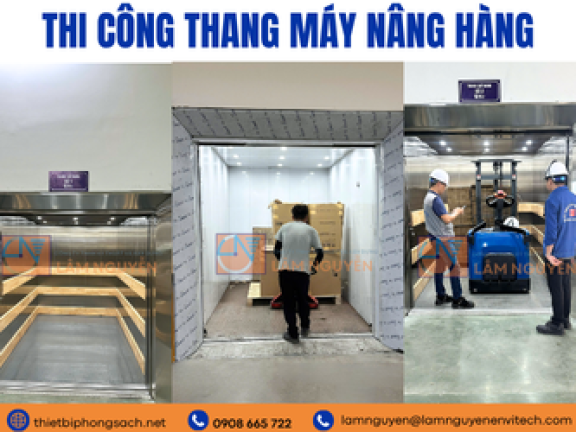 Thi công, thiết kế thang máy nâng hàng Công ty Lâm Nguyễn – Giải pháp vận chuyển hàng hóa chuyên nghiệp