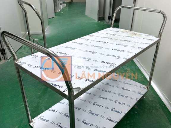 Thi Công Xe Đẩy Hàng Inox 1 Tầng 2 Tầng Kích Thước Theo Yêu Cầu Tại Công Ty Lâm Nguyễn